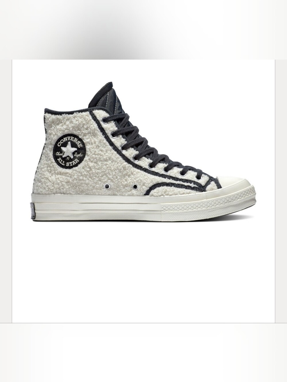 Converse Chuck 70 High Varsity Sherpa Egret/Black - Size 8.5
